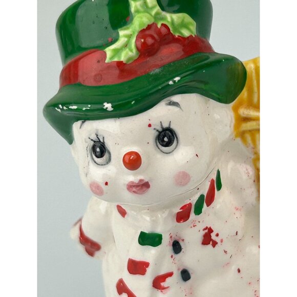 Lefton Vintage Snowman Salt & Pepper Shakers Christmas Holiday Decor Korea READ - Picture 15 of 16